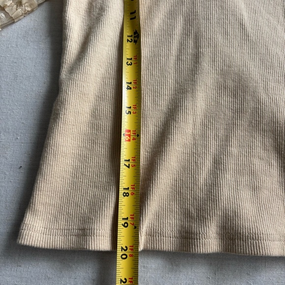 Anthropologie Dolan Left Coast Puff Sleeve Crop Top Beige S | Boho Chic - Picture 6 of 8